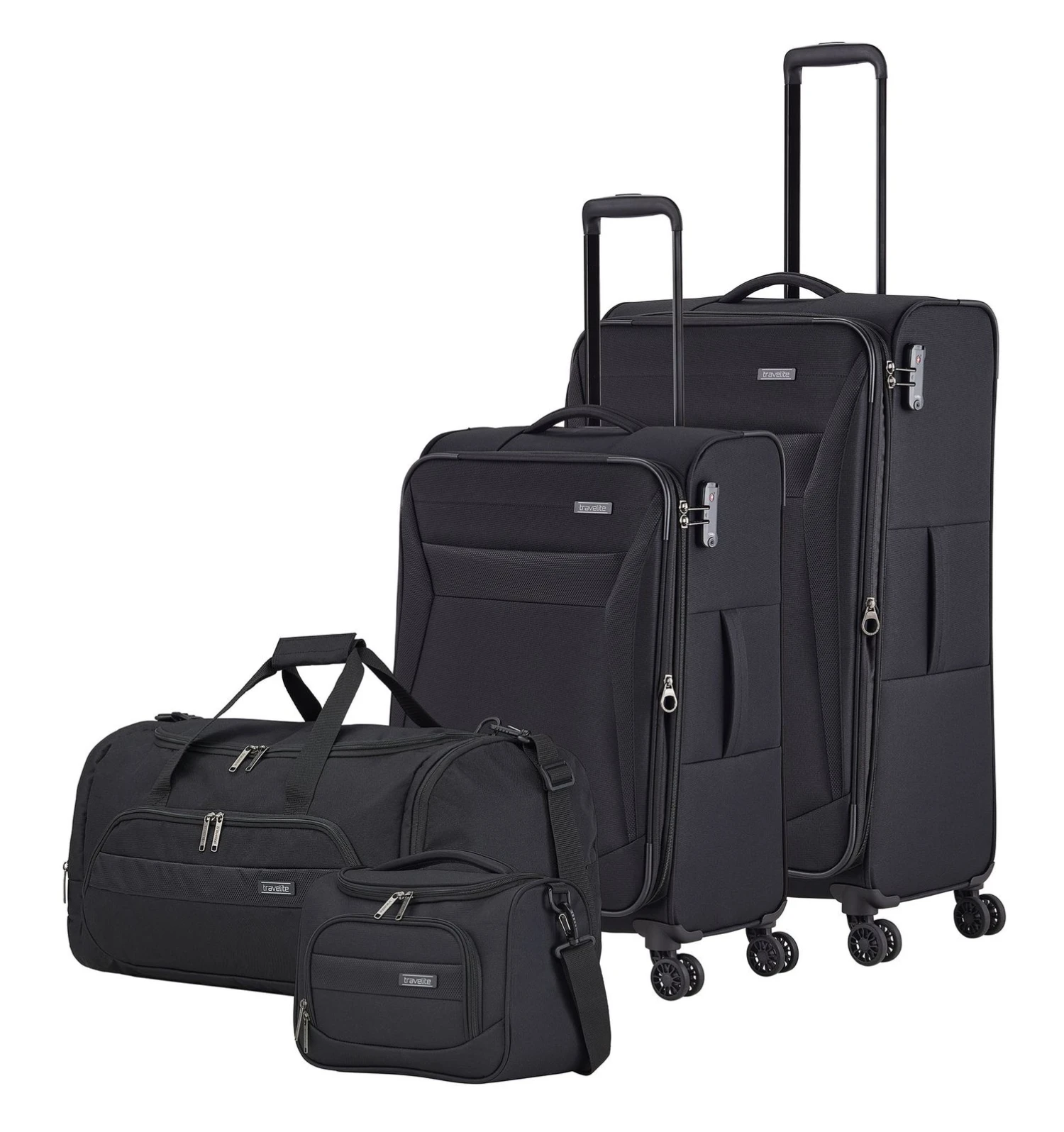 Travelite Chios 4W Trolley L / M + Travel Bag + Beauty Case Black – Bild 2