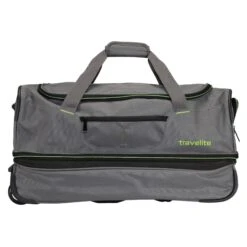 Travelite Basics 2-Rollen Reisetasche 55 Cm In Grau Grün