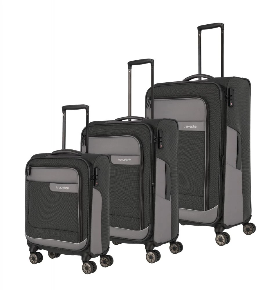 Travelite Viia Kofferset 3-tlg. Schiefer